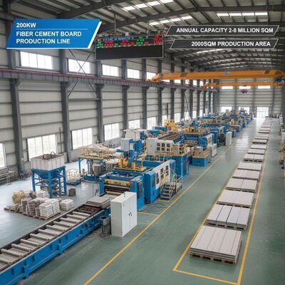 200kw Faserzementplatten-Produktionslinie Jahreskapazität 2-8 Mio. m² Produktionsfläche 2000 m² Geeignet für Industrie