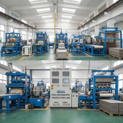 Hohe Automatisierung mit SPS-Steuerungssystem Faserzementplatten-Produktionslinie 200 kW Jahreskapazität 2-8 Mio. m² Materialtransport