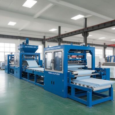 Blaue MGO-Blattmaschine mit Farbveränderung zur Herstellung von Magnesiumoxidplatten für Baustoffe