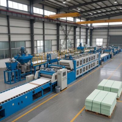 Kapazität 600 Blätter 8 Stunden MgO-Platten-Produktionslinie mit Plattenbreite 600 1220 mm und Abmessungen 1.22 2.44 für die Ausgabe